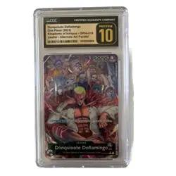 CGC 10 Donquixote Doflamingo Leader #OP04-019 Alt Art Kingdoms of Intrigue Eng - Image 1