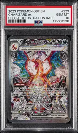 2023 POKEMON OBSIDIAN FLAMES SPECIAL ILLUSTRATION RARE #223 CHARIZARD EX PSA 10 - Image 1