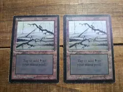 Swamp - Beta - LP - Limited Edition - MTG - Magic the Gathering X2 - Image 1