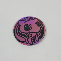 RARE Pokemon Pink Holo MEW Collectible Trading Card Games 1.25" Coin - Image 1