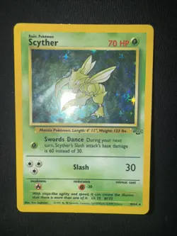 Scyther Holo Rare Pokemon Card Jungle Set, 10/64, WOTC 1999, TCG LP - Image 1