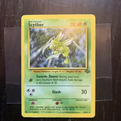 Pokemon TCG Scyther Holo Card Jungle Set 1999, 10/64, Rare - Image 1