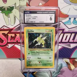 CGC 6 Scyther 10/64 Holo Rare - Jungle - Pokemon TCG - SHIPS FAST - Image 1