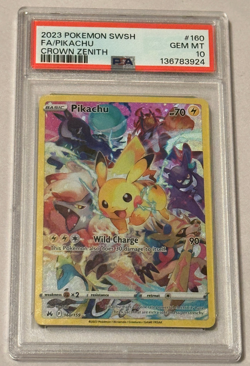 Pokemon Pikachu 160/159 Full Art Secret Rare Crown Zenith 2023 PSA 10 GEM MINT - Image 1