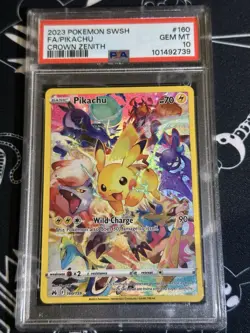 Pikachu 160/159 Sword & Shield Crown Zenith Full Art Secret Rare PSA 10 Gem Mint - Image 1