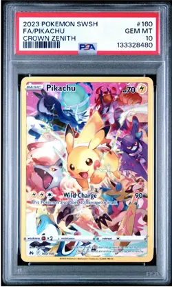 Pokemon Pikachu 160/159 Full Art Secret Rare Crown Zenith 2023 PSA 10 GEM MINT - Image 1