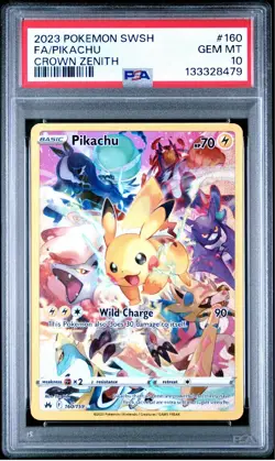 Pokemon Pikachu 160/159 Full Art Secret Rare Crown Zenith 2023 PSA 10 GEM MINT - Image 2