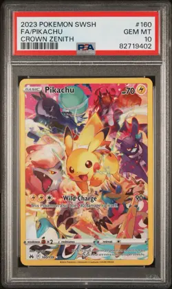 Pokemon Pikachu 160/159 Full Art Secret Rare Crown Zenith 2023 PSA 10 GEM MINT - Image 1