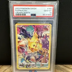 2023 Pokemon Pikachu 160/159 Crown Zenith Full Art Secret Rare PSA 10 Gem Mint - Image 1