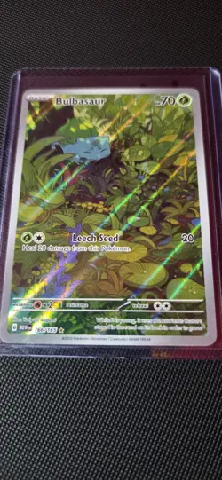Pokemon TCG Bulbasaur Illustration Rare Scarlet & Violet 151 Holo Card 166/165 - Image 1