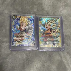 Dragon Ball Super Card Game Bandai SS Vegito + SS3 Son Goku Foil Cards Lot 2 - Image 1