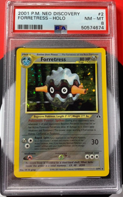 Forretress 2/75 Neo Discovery Holo 2001 Pokemon Card PSA 8 NM-MT - Image 1