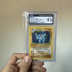 CGC 9.5 MINT+ Machamp 1999 Base Set 1st Edition 8/102 Holo Pokemon Card - Image 1