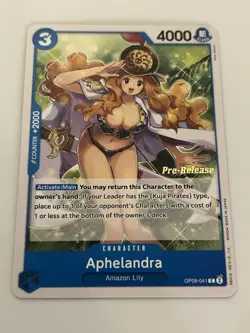 One Piece Aphelandra C Two Legends Pre-Release Cards OP08-041 NM - Image 1