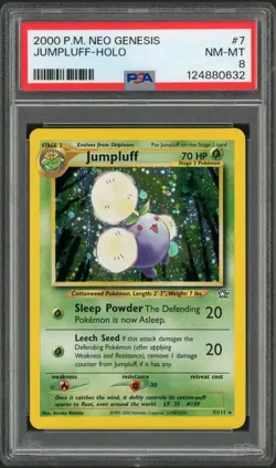 2000 Pokemon Unlimited Neo Genesis Jumpluff Holo Rare 7/111 PSA 8 - Image 1