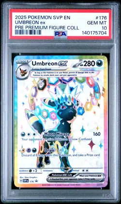 2025 POKEMON SVP EN-SV BLACK STAR PROMO #176 UMBREON EX PSA 10 - Image 1