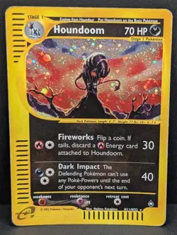 Houndoom H11/H32 Aquapolis Holo Rare Pokemon TCG Nintendo e-reader MP - Image 1