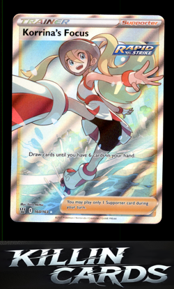 Korrina's Focus (Full Art) 160/163 Pokemon Ultra Rare SWSH05: Battle Styles Card - Image 1