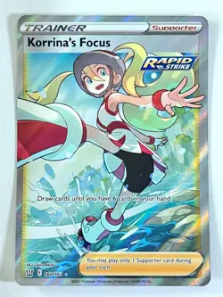 Korrina’s Focus 160/163 Ultra Rare Full Art Battle Styles Pokemon - Near Mint NM - Image 1