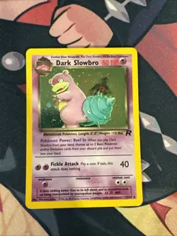2000 Pokemon Team Rocket Dark Slowbro Holo Swirl 12/82 WOTC Vintage Rare TCG - Image 1