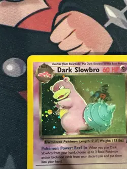 2000 Pokemon Team Rocket Dark Slowbro Holo Swirl 12/82 WOTC Vintage Rare TCG - Image 2