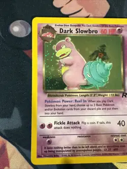 2000 Pokemon Team Rocket Dark Slowbro Holo Swirl 12/82 WOTC Vintage Rare TCG - Image 3