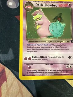 2000 Pokemon Team Rocket Dark Slowbro Holo Swirl 12/82 WOTC Vintage Rare TCG - Image 4