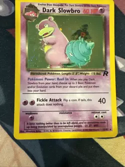 2000 Pokemon Team Rocket Dark Slowbro Holo Swirl 12/82 WOTC Vintage Rare TCG - Image 5