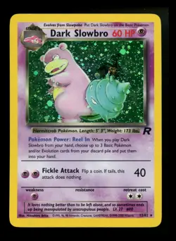 Dark Slowbro 12/82 Team Rocket 2000 SWIRL Holo Rare WOTC Pokemon Card TCG - Image 1
