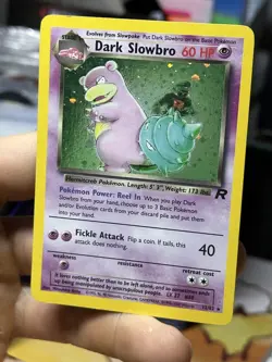 Dark Slowbro 12/82 Team Rocket 2000 SWIRL Holo Rare WOTC Pokemon Card TCG - Image 5
