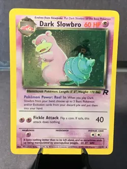 Pokemon TCG Dark Slowbro Team Rocket #12/82 Holo Rare VTG WOTC Swirl 2000 - Image 1