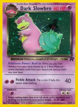 Dark Slowbro - 12/82 - Pokemon Team Rocket Unlimited Holo Rare Card WOTC NM - Image 1