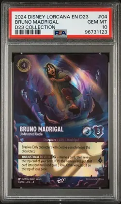 2024 DISNEY LORCANA EN D23-D23 EXPO PROMO #04 BRUNO MADRIGAL D23 PSA 10 - Image 1