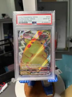 Pokemon Pikachu TCG VMAX Vivid Voltage Holo Ultra Rare Card 044/185 PSA 10 GM - Image 1