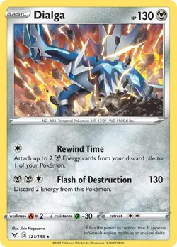 Dialga 121/185 Non Holo Theme Deck Promo Vivid Voltage Pokemon Card NM - Image 1