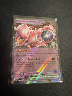 Pokemon TCG Team Rocket's Mewtwo EX 216 Destined Rivals Promo Card Holo - Image 1