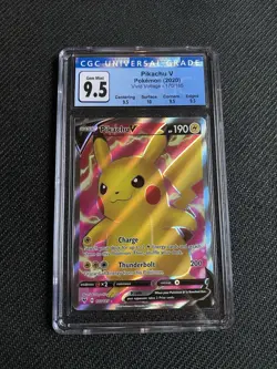 Pikachu v Full Art #170/185 Vivid Voltage CGC 9.5 Graded Card Blue Label - Image 1