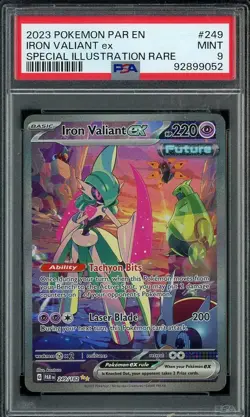 2023 Pokemon Paradox Rift 249/182 IRON VALIANT ex SIR PSA 9 Mint - Image 1
