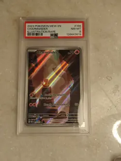 PSA 8 MINT Charmander 168/165 Illustration Rare English 151 Pokemon TCG - Image 1