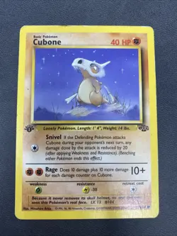 1999 Pokemon TCG Cubone Jungle Card 50/64 Regular Common 1st Edition MP - Image 1