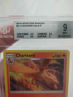 Charizard 5/18 Detective Pikachu Holo 2019 Pokemon TCG BGS 9 With Sub Grades - Image 4