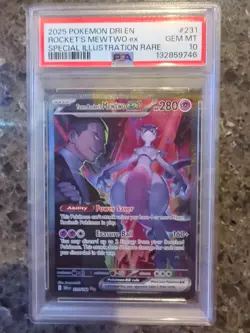 Pokemon 2025 Team Rockets Mewtwo EX 231/182 Sir Destined Rivals Gem Mint PSA 10 - Image 1