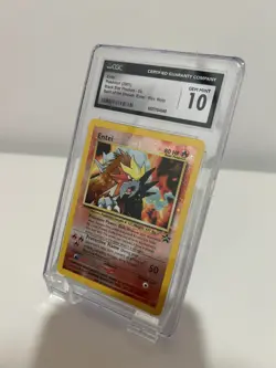 CGC 10 GEM MINT Entei 2001 Black Star Movie Promo 34 Reverse Holo Pokemon Card - Image 2