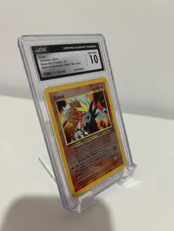 CGC 10 GEM MINT Entei 2001 Black Star Movie Promo 34 Reverse Holo Pokemon Card - Image 3