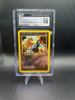 CGC 10 GEM MINT Entei 2001 Black Star Movie Promo 34 Reverse Holo Pokemon Card - Image 1