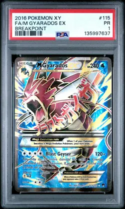 PSA 1 M Gyarados EX 115/122 2016 BREAKpoint Ultra Pokemon Card - Image 1