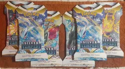 Lot of 6 Pokemon TCG Silver Tempest Factory Sealed Sleeved Booster Packs - Image 1