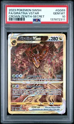 2023 POKEMON SWORD & SHIELD CROWN ZENITH SECRET FULL ART/GIRATINA VSTAR PSA 10 - Image 1