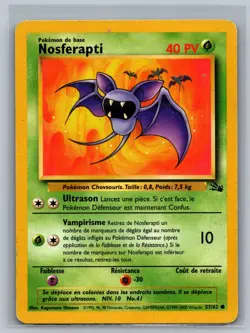 Pokemon TCG Nosferapti #57/62 FRENCH Unlimited READ CCG Fossil Zubat - Image 1