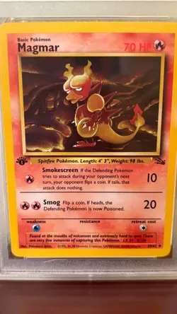 1999 POKEMON FOSSIL MAGMAR 1ST EDITION #39 PSA 8 NEAR MINT-MINT - Image 2